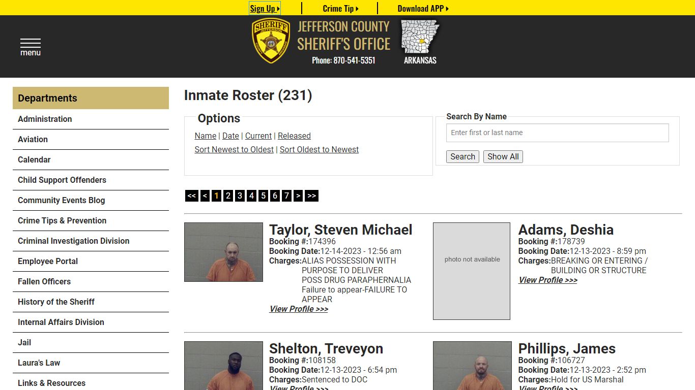 Inmate Roster (247) - Jefferson County Sheriff AR